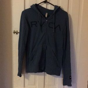 Blue RVCA Zip-Up Hoodie